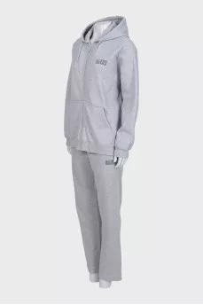 Gray tracksuit with a straight cut
