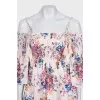 Floral print dress with tassels