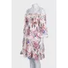 Floral print dress with tassels