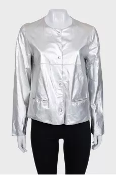 Silver leather jacket