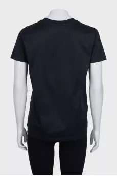 Black T-shirt with floral print