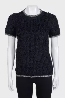 Straight-cut T-shirt with contrasting trim