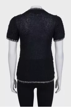 Straight-cut T-shirt with contrasting trim