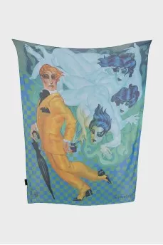 Silk scarf with an accent print