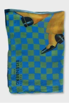 Silk scarf with an accent print