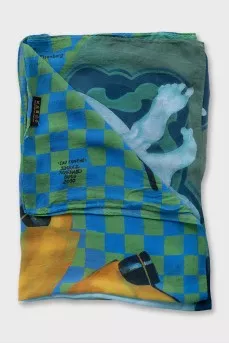 Silk scarf with an accent print