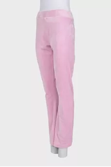 Pink sweatpants with rhinestones