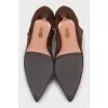 Short suede kitten heel boots