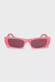 Hot pink sunglasses with logo