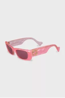 Hot pink sunglasses with logo