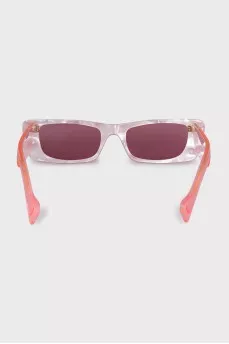 Hot pink sunglasses with logo