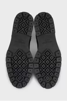 High leather boots with elastic bands