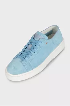 Light blue suede sneakers