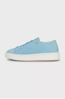Light blue suede sneakers