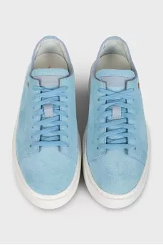 Light blue suede sneakers