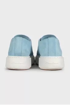 Light blue suede sneakers