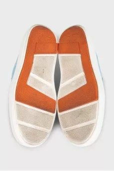 Light blue suede sneakers