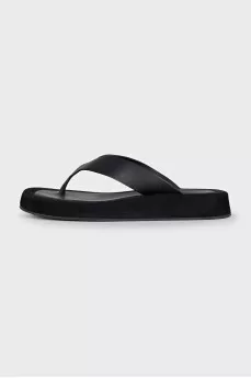 Ginza leather and suede slides