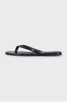 Leather flip-flops decorated with embossing