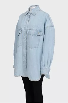 Denim shirt with patch pockets