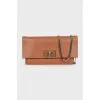 Brown embossed crossbody