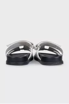 Chypre white leather flip-flops