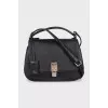Black leather satchel