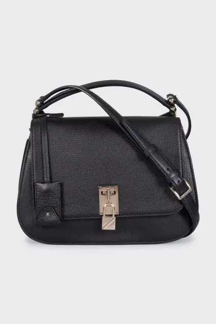 Black leather satchel