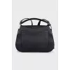 Black leather satchel