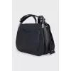 Black leather satchel