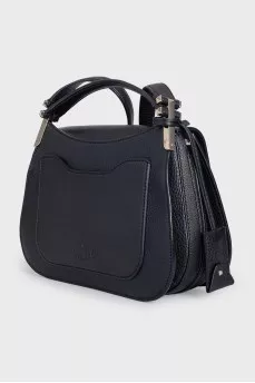 Black leather satchel