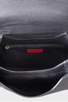 Black leather satchel