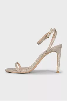 Shiny silver sandals