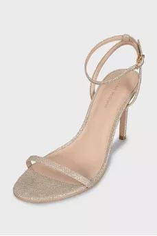Shiny silver sandals
