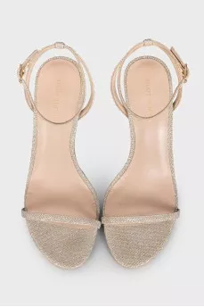 Shiny silver sandals