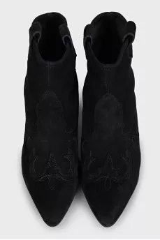 Black suede Cossack boots