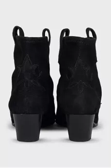 Black suede Cossack boots