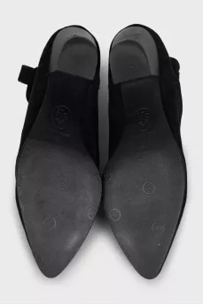 Black suede Cossack boots
