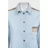 Denim jacket with abstract print