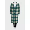 Green coat with a checkered print