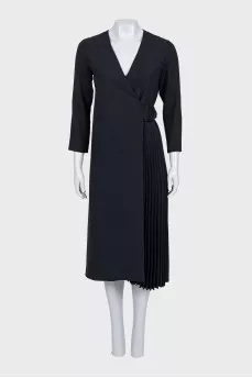 Black dress with pleated insert
