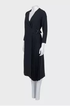 Black dress with pleated insert