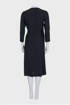 Black dress with pleated insert