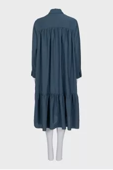 Blue loose-fitting dress with buttons