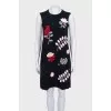 Black dress with floral embroidery
