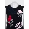 Black dress with floral embroidery