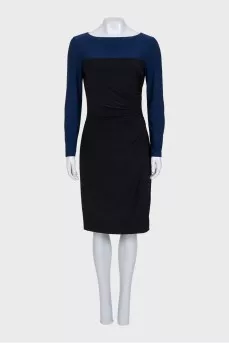 Black and blue fitted dress