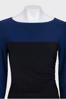 Black and blue fitted dress