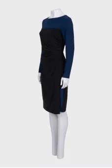 Black and blue fitted dress
