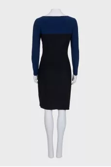 Black and blue fitted dress